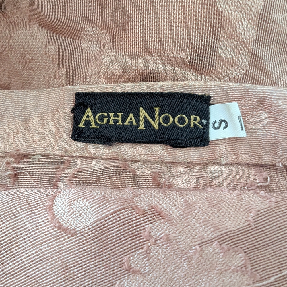 Agha Noor Embroidered Peach Tunic Dress - Picture 8 of 10